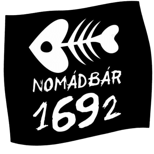 Nomád Bár címer a házirend hátterében
